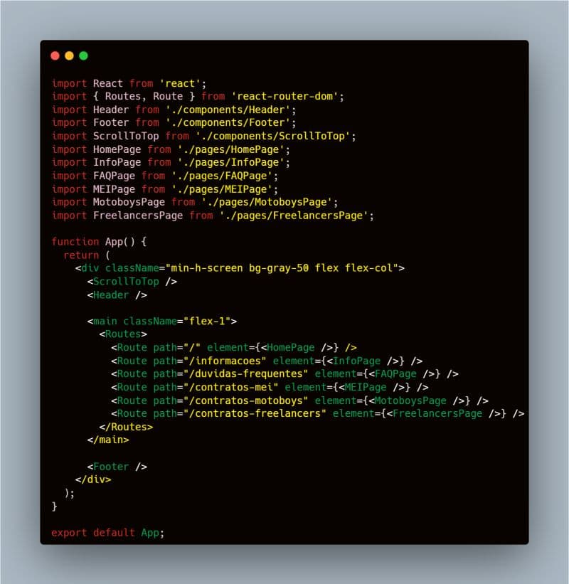 GerarContrato source code with client-side routing